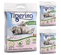 Tigerino Canada White Rose Fragrance Clumping Clay Cat Litter 36KG A Scented Antibacterial Disposable And Hypoallergenic Hygiene Litter With Smell Control Formula Free 4.5cm Natural Catnip Ball