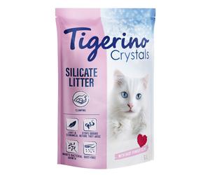 Tigerino Crystals Clumping Cat Litter - Baby Powder Scent - Economy Pack: 3 x 5 litre