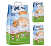 Tigerino Nuggies Fresh Fragrance Clumping Clay Cat Litter 42L A Scented Antibacterial Disposable And Hypoallergenic Hygiene Litter With Smell Control Formula Plus Free 4.5cm Natural Catnip Ball