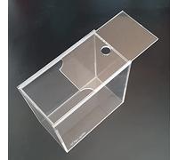 Tigerlily Enterprises 4L Nano Acrylic Fish Tank - Portable Breeding Box with Sliding Lid & Feeding Hole - Ideal for Betta, Turtles, Insects & Terrarium Use (20x20x11cm)