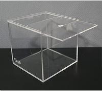 Tigerlily Enterprises 8L Nano Acrylic Fish Tank - Portable Breeding Box with Sliding Lid & Feeding Hole - Ideal for Betta, Turtles, Insects & Terrarium Use (20x20x20cm)