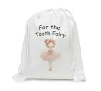 Tigerlilyprints Tooth Fairy Drawstring Bag - Fairy Design | Keepsake Pouch for Lost Teeth | Soft Cotton Gift Bag for Girls & Boys | Magical Tooth Fairy Storage Sack