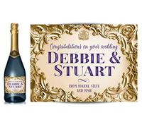TigerMill Publishing Personalised Gold Baroque Champagne Labels for Any Occasion - Birthday, Wedding, Engagement, Anniversary, Hen Night, Christmas, Congratulations (Gold/Purple Type)