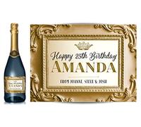 TigerMill Publishing Personalised Gold Effect Champagne Labels for Any Occasion or Event, Birthday, Wedding, Engagement, Anniversary, Hen Night, Christmas, Congratulations etc… (Gold)