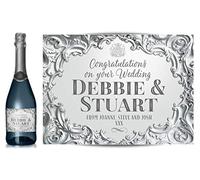 TigerMill Publishing Personalised Silver Effect Champagne Labels for Any Occasion or Event, Birthday, Wedding, Engagement, Anniversary, Hen Night, Christmas etc (Silver/Silver Type)