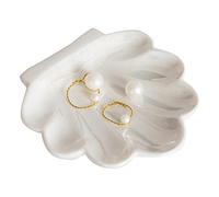 TIGERMILLION Shell Trinket Dish, Ceramic Ring Holder Dish, Jewelry Dish Trinket Tray, Cute Jewelry Organizer, Jewelry Plate Vanity Decorations Accessories, Decorative Tray for Home Décor Bathroom