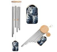 Tigers And Butterfly Printed Wind Chimes for Outside Memorial Deep Tone Hanging Windchimes for Garden Yard DéCor