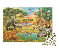 Tigers And Lions Jigsaw Puzzles 1000 Piece for Adults, 1000 Piece Impossible Challenge Toy 38x26cm/1000pcs
