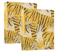 Tigers Animal Print 1 And A Half Inch Binder Round Rings Binder Boxes With Inner Pockets 1/2 Pack Binder Various Binder 200 Sheets