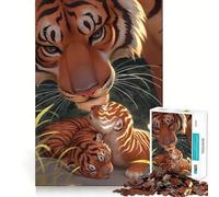 Tigers Animals Adults Puzzles 1000 Piece Jigsaws Reason Skill Toy Slow Enjoy Exact Cut Art Collection Piece 50x75cm