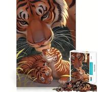 Tigers Animals Hard Jigsaw Puzzle for Adults 1000 Pieces Recall Upgrade Gentle Relax Clear Cut Unique Gift 38x26cm