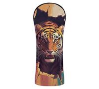 Tigers Breaking Through The Wall Golf Cover Set Premium Leather Headcovers with Number Tags for Woods and Driver Fairway Hybrid