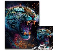 Tigers Bright Roar Adult Jigsaw Puzzles 1000 Pieces Wooden Jigsaw Educational Activity for Cognitive Skills Cognitive Skill Improvement 50x75CM/19.68x29.52inch
