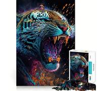 Tigers Bright Roar Jigsaw 1000 Pieces for Teenagers Mind Exercise Toy Relaxing Fun Design Assembly Perfect Present 38x26cm