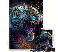 Tigers Bright Roar Jigsaw 1000 Pieces for Teenagers Mind Exercise Toy Relaxing Fun Design Assembly Perfect Present 38x26cm