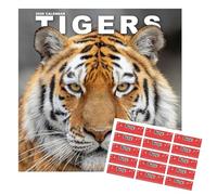 Tigers Calendar 2026 | 16 months | with FREE Organisational Stickers