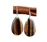 Tiger's Eye Earrings, Natural Gemstone Dangle Earrings, Healing Drop Earrings, Inner Peace Meditation Grounding Earrings Gift, Size Around 1 inch