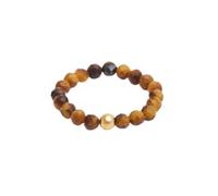 Tiger's Eye Ring genuine with Gold Pearl - Faceted Pearls - Size M