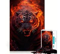 Tigers Fire Glory Jigsaw Puzzles 1000 Piece for Teenagers Mind Skill Toy Cozy Relax Design Assembly Thoughtful Gift 50x75cm