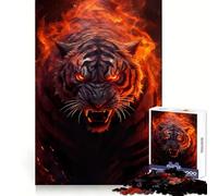 Tigers Fire Glory Jigsaw Puzzles for Adults 1000 Pieces Pure Logic Toy Stress Free Sharp Cut Santa Wish Item 38x26cm