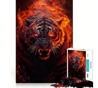 Tigers Fire Glory Jigsaw Puzzles for Adults 1000 Pieces Pure Logic Toy Stress Free Sharp Cut Santa Wish Item 38x52cm