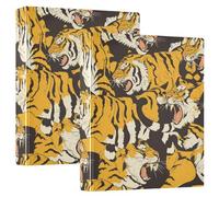 Tigers French Art One and A Half Inch Binders Three-Ringing with Interior Pockets 1/2 Pack Assorted Binders Hardcover