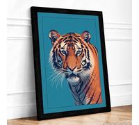 Tiger's Gaze Framed Wall Art Print A1 Black