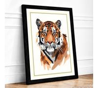 Tiger's Gaze Framed Wall Art Print A3 Black