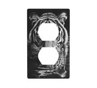 Tiger's Head in The Wate Outlet Cover Light Switch Cover Decorative 1 Gang Wall Plate for Kitchen Room Bathroom Size 7x11.4cm