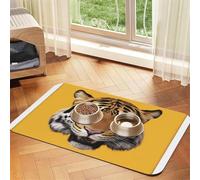 Tiger's Head Pet Feeding Mat-Waterproof & Non-Slip Dog and Cat Food Mat-No Stains Quick Dry Dog Water Dispenser Mat