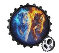 Tigers in Flame & Ice Bottle Opener for Fridge Magnets Cute Bottle Cap Shape Beer Opener for Kitchen Bars