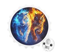 Tigers in Flame & Ice Bottle Opener for Fridge Magnets Cute Bottle Cap Shape Beer Opener for Kitchen Bars