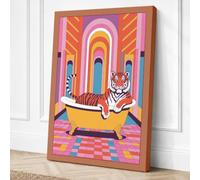 Tigers in the Bathtub Canvas Wall Art Print 24x16 Inch
