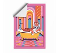 Tigers in the Bathtub Maximalist Unframed Wall Art Print A3 (42×29.7cm), Wall Decor for Living Room, Bedroom, Office & Home, Art Gift