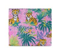 Tigers in The Jungle Bifold Leather Wallet for Women | ID Card Wallet Slim Large Capacity Money Clip