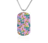 Tigers in The Jungle Funny Memorial Necklace Lightweight Printed Photo Necklaces Metal Tag Pendant