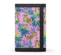 Tigers in The Jungle Trifold Wallet for Men Business | Polyester Slim Credit Card Holder Money Clip