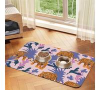 Tigers In The Jungle,Waterproof Pet Feeding Mat,PU Leather Placemats for Cat Dog Water Bowl,Food Mats,30x45cm