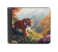 Tigers in The Mountains Slim Wallet Bifold Credit Card Holder Case PU Pouch Purse for Men Women