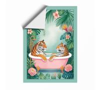 Tigers in the Tropics Eclectic Unframed Wall Art Print A1 (84.1×59.4cm), Wall Decor for Living Room, Bedroom, Office & Home, Art Gift
