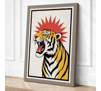 Tiger's Roar Graphic Art Canvas Wall Art Print 18x12 Inch (46 x 30 cm)