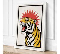 Tiger's Roar Graphic Art Canvas Wall Art Print 24x16 Inch (61 x 41 cm)