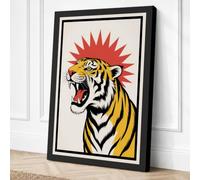Tiger's Roar Graphic Art Canvas Wall Art Print 36x24 Inch (91 x 61 cm)