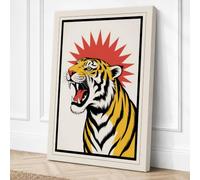 Tiger's Roar Graphic Art Canvas Wall Art Print 36x24 Inch (91 x 61 cm)