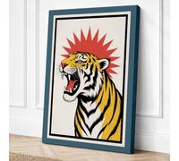 Tiger's Roar Graphic Art Canvas Wall Art Print 36x24 Inch (91 x 61 cm)