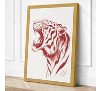 Tiger's Roar Modern Canvas Wall Art Print 24x16 Inch (61 x 41 cm)