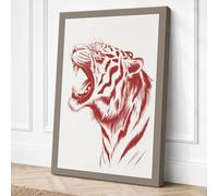 Tiger's Roar Modern Canvas Wall Art Print 24x16 Inch (61 x 41 cm)