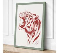 Tiger's Roar Modern Canvas Wall Art Print 36x24 Inch (91 x 61 cm)