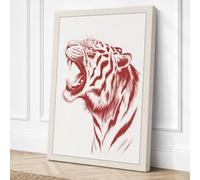 Tiger's Roar Modern Canvas Wall Art Print 36x24 Inch (91 x 61 cm)