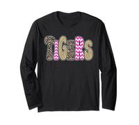 Tigers School Spirit Game Day Tiger Pride Leopard Print Pink Long Sleeve T-Shirt